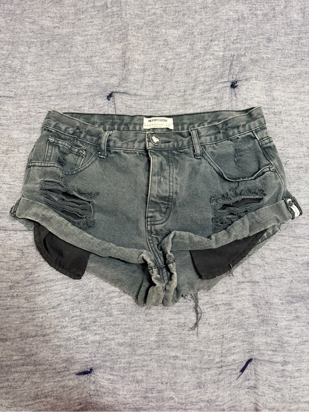 OneTeaspoon Grey Bandit Jean Distressed Shorts Size 29